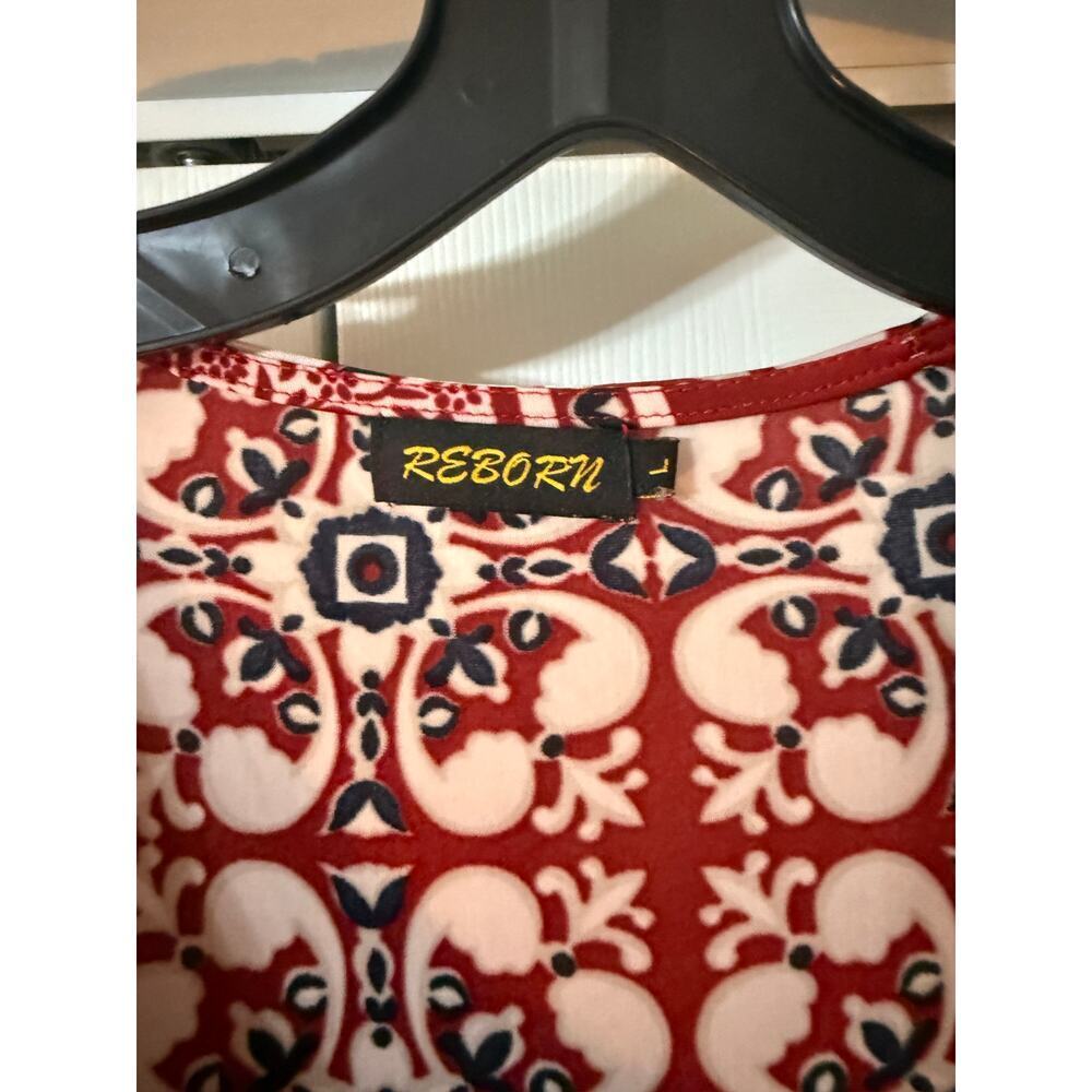 Reborn Women's Large Red‎ Patterned Dress - Picture 2 of 4